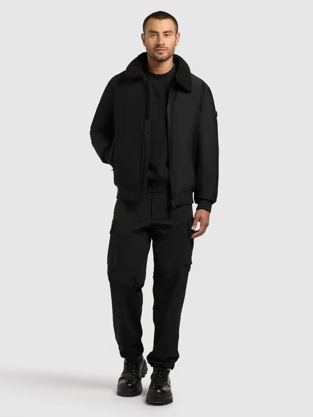 khujo-jacke-ginster-black-blouson-fliegerjacke-mit-teddyfleece-damen image 1