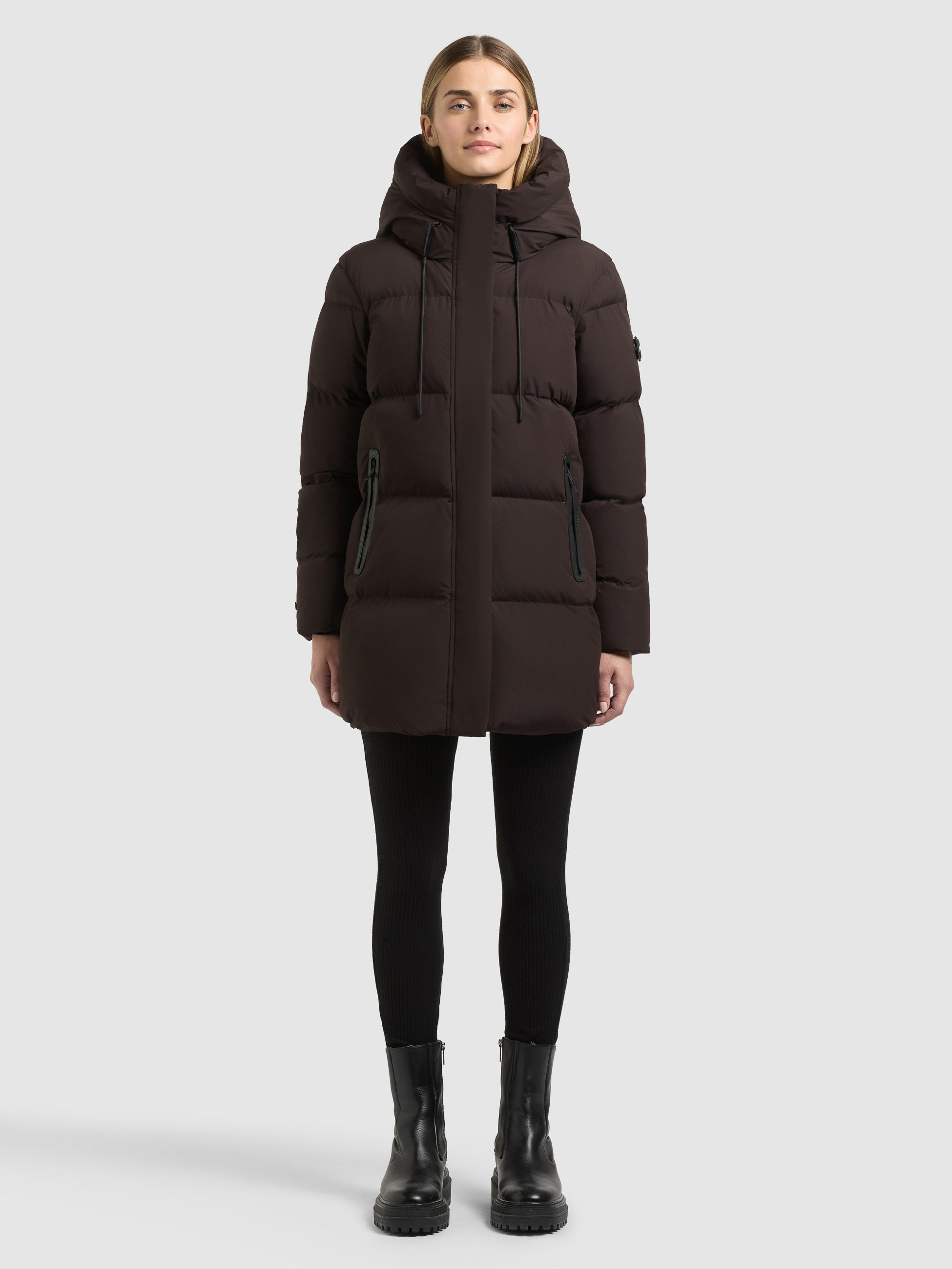 khujo-jacke-drown2-matt-steppjacke-chocolate-chip-damen-loose-fit image 1