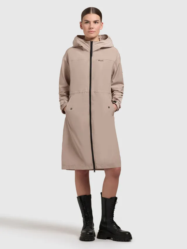khujo-mantel-zlata-beige-sommerparka-knielang-mit-doppelter-kapuze-f-r-damen image 1