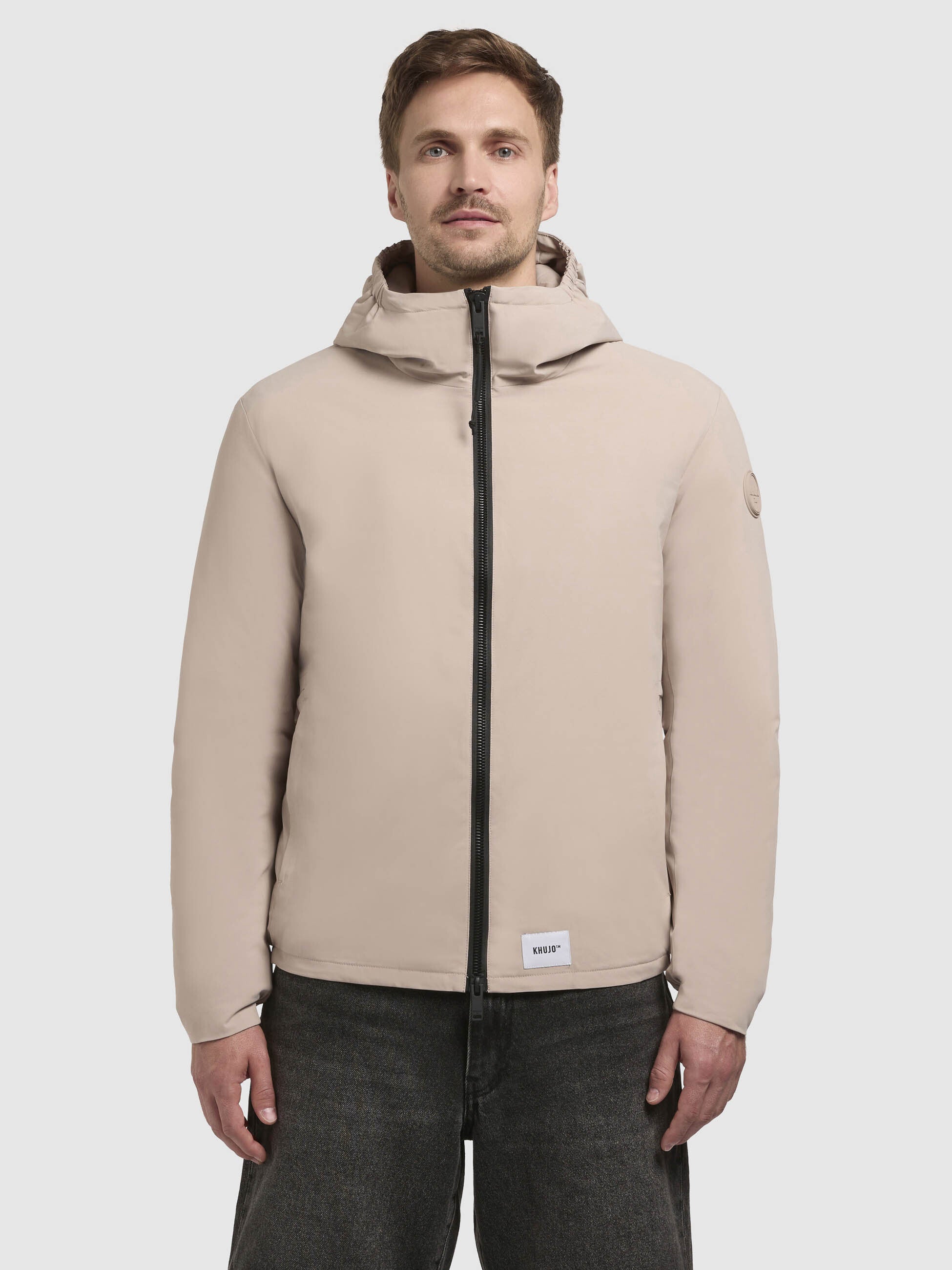 khujo-thido-herren-blouson-jacke-beige-regular-fit-wattiert-mit-kapuze image 4