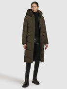 khujo-coat-eviel-steppmantel-dark-olive-knielang image 6