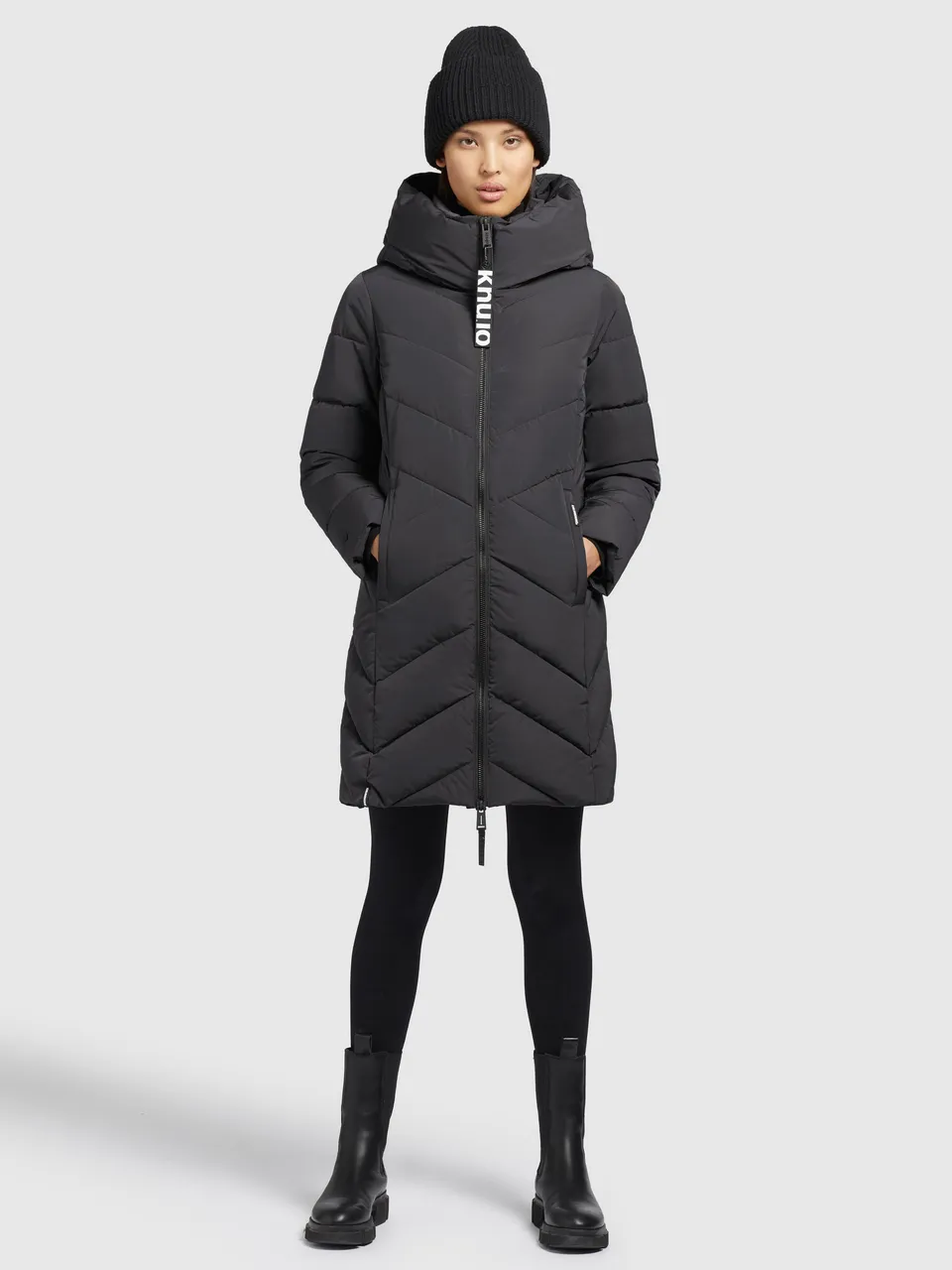 khujo-mantel-darka-dunkelgrau-steppmantel-damen-regular-fit-mit-kapuze image 1