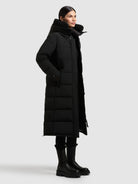 khujo-mantel-daras-black-knielanger-damen-steppmantel-mit-teddyfell image 6