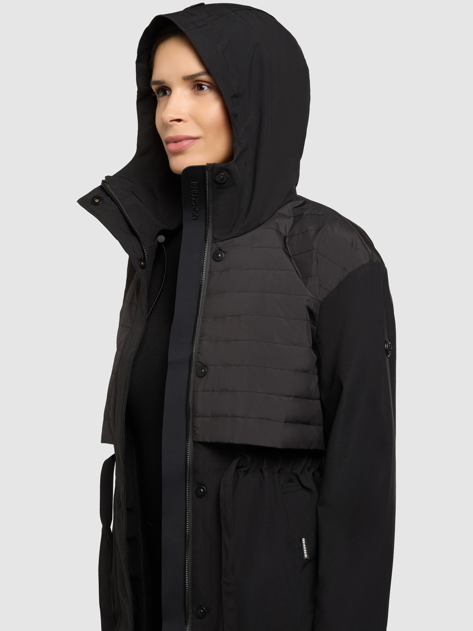 khujo-elsa-damen-kurzmantel-black-leichter-regenmantel-mit-kapuze image 8