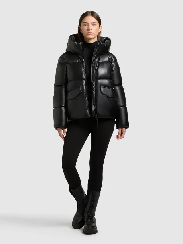 khujo-jacke-aurora-black-gesteppte-jacke-in-lederoptik-wasserabweisend image 1