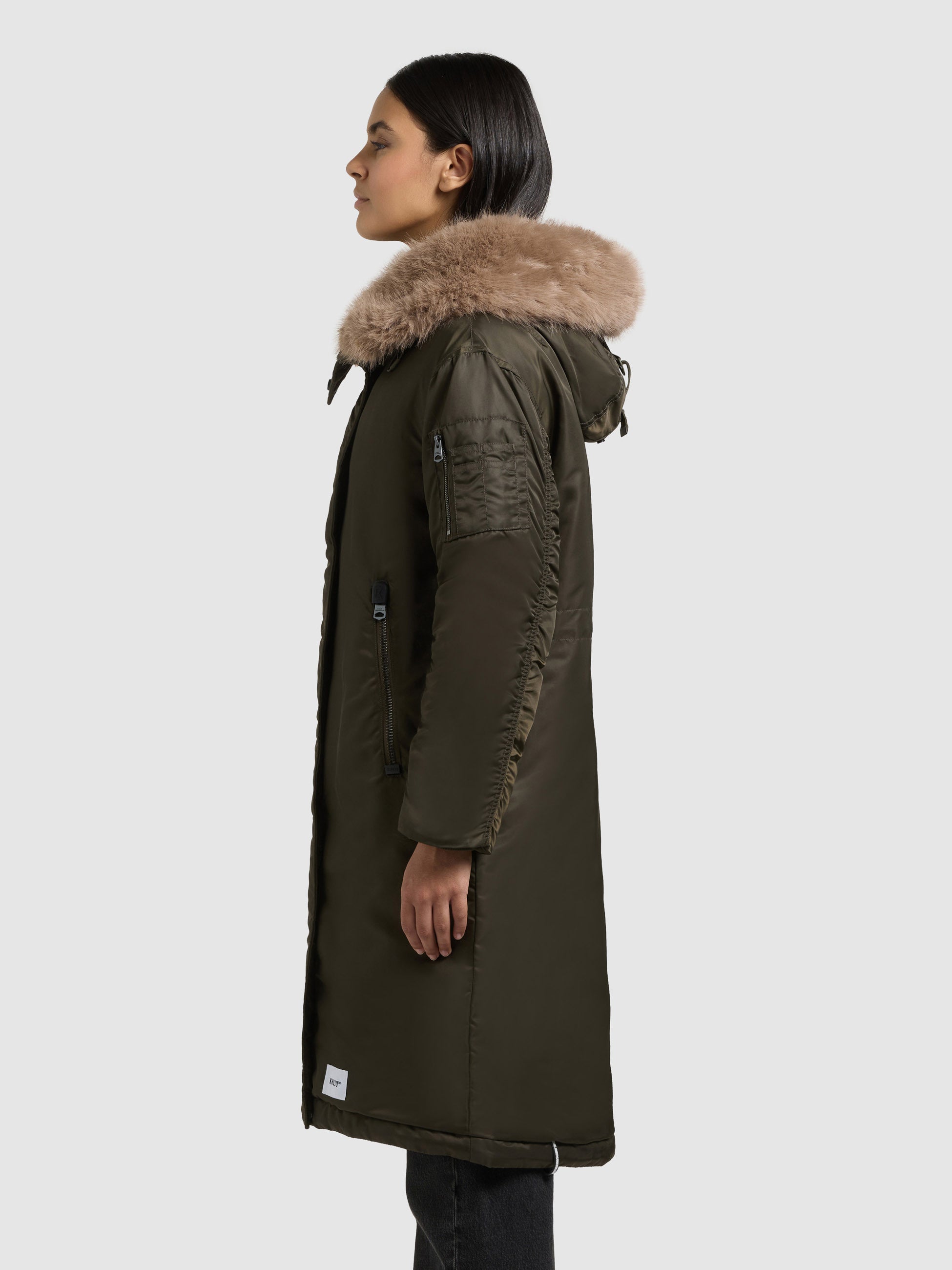 khujo-mantel-oliva-forest-green-wintermantel-loose-fit-bomber-look image 5