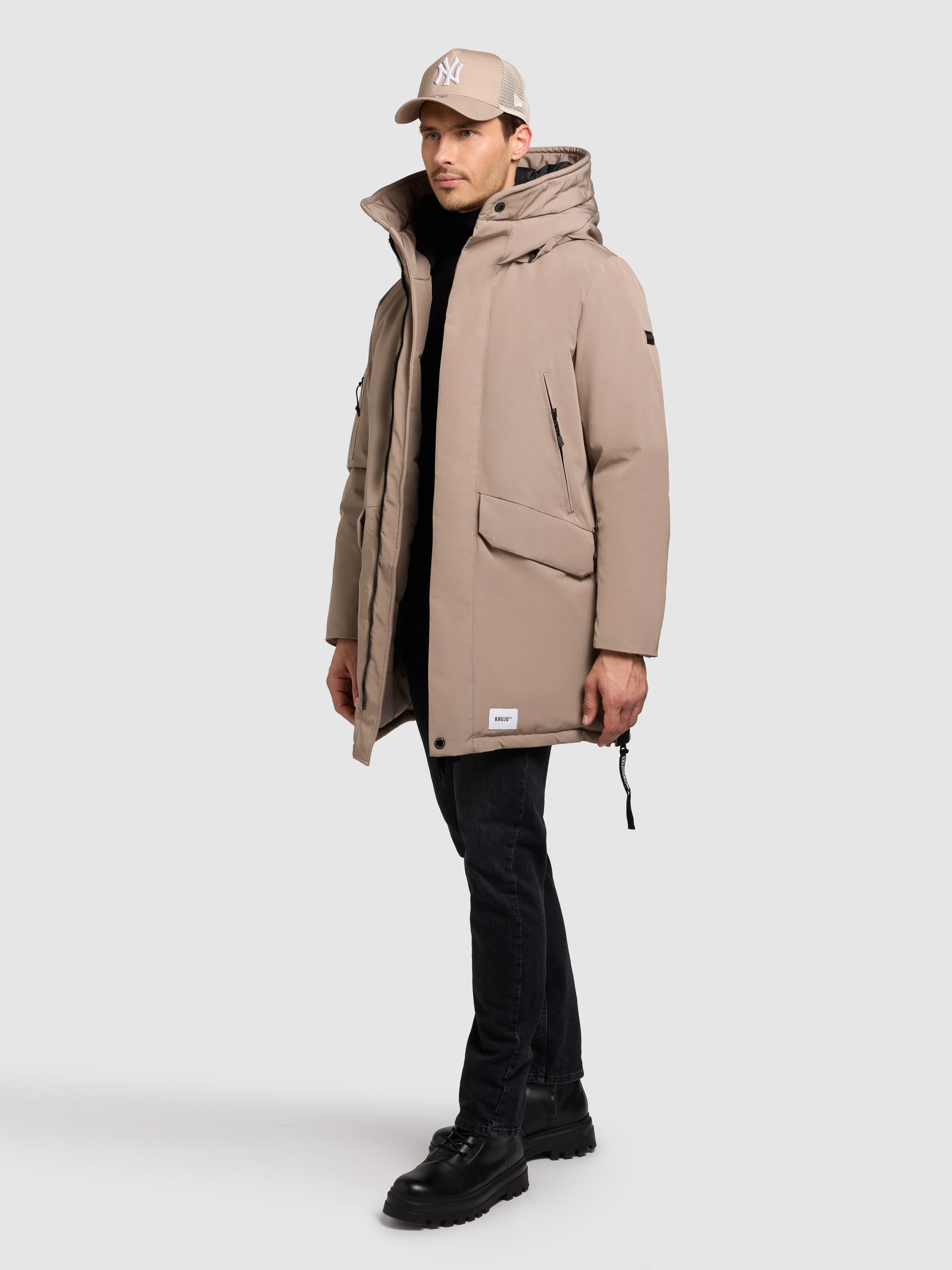 khujo-mantel-dachs-greige-urbaner-parka-kurzmantel image 2