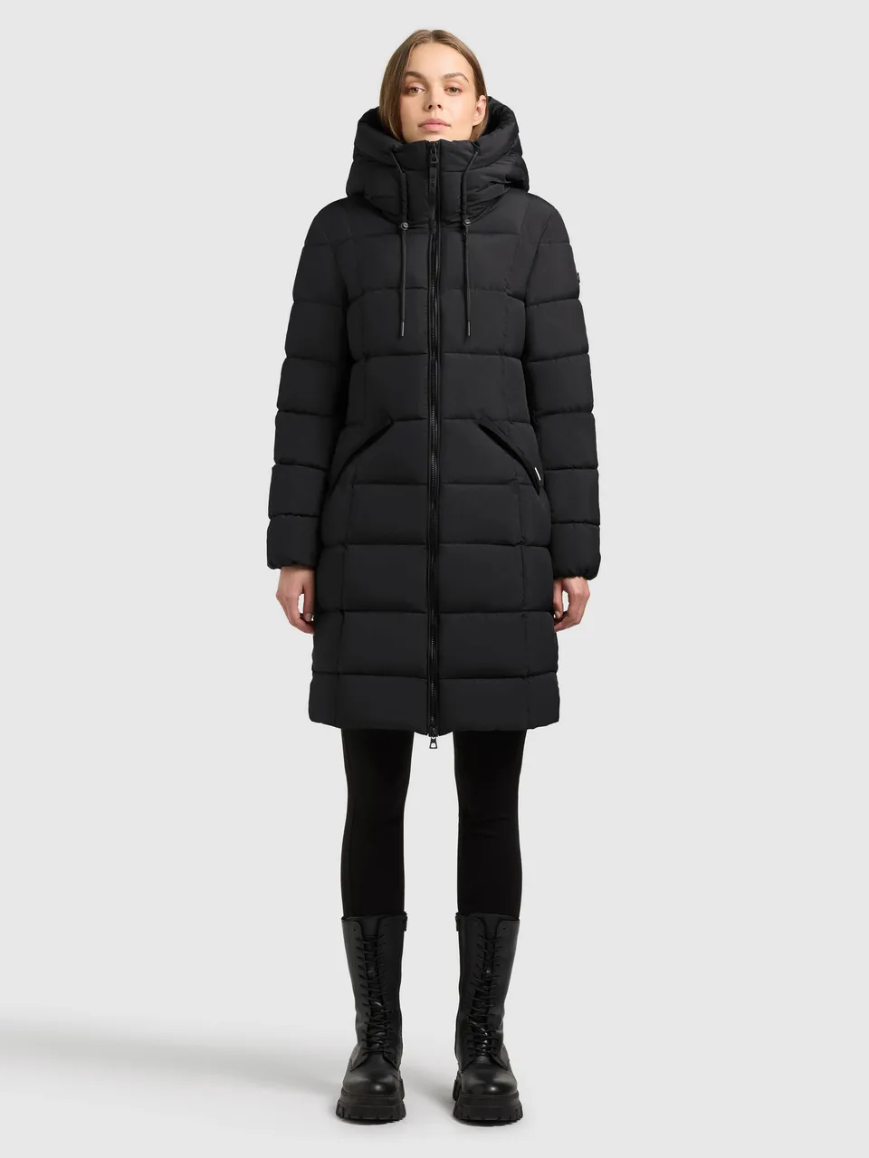 khujo-arlene-damen-steppmantel-black-slim-fit-kniefrei image 1