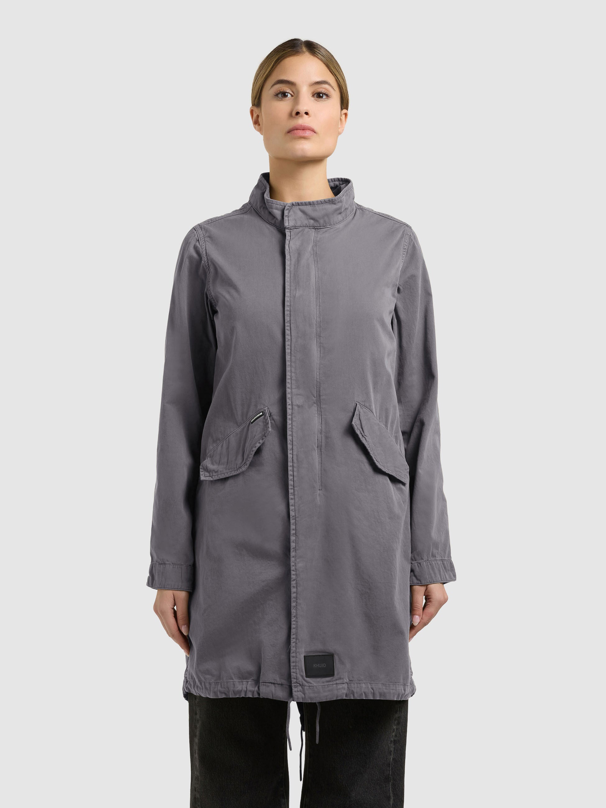 khujo-mantel-theres-slate-grey-damen-parka-regular-fit-baumwoll-twill image 1