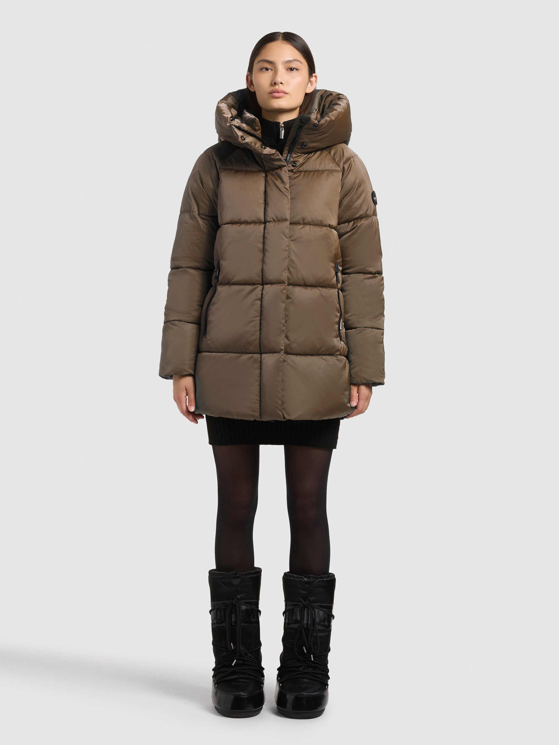 khujo-suda-steppjacke-cane-brown-damen-winterjacke-loose-fit-mit-logo image 1