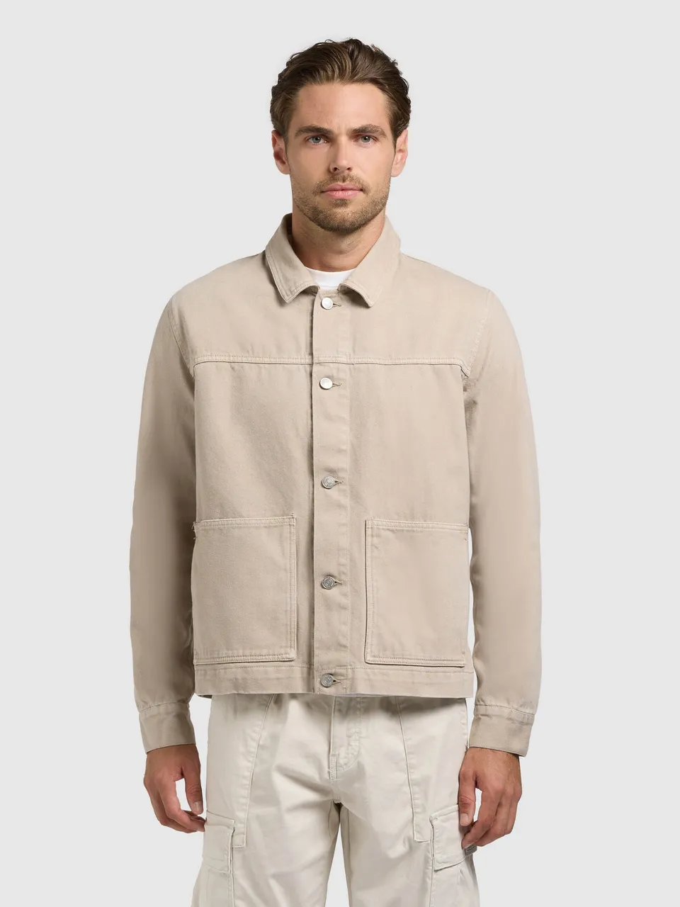 khujo-barto-jeansjacke-greige-aus-baumwoll-denim image 1