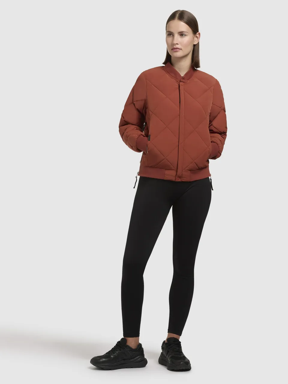 khujo-jacke-ange-rotbraun-kurze-bomber-steppjacke image 1