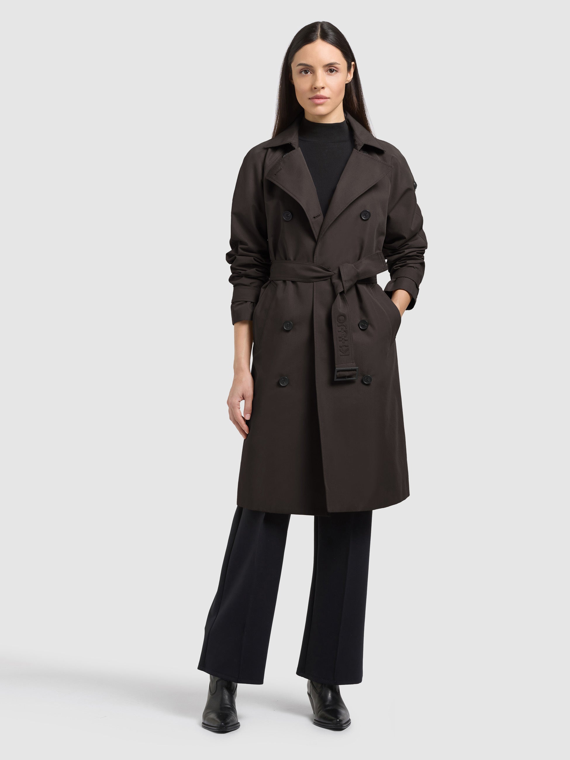 khujo-rula2-damen-trenchcoat-dark-grey-baumwollmix-mit-g-rtel image 2