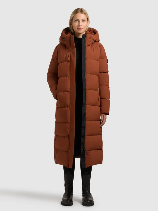 khujo-mantel-dote2-russet-brown-wadenlanger-damen-steppmantel-regular-fit image 1