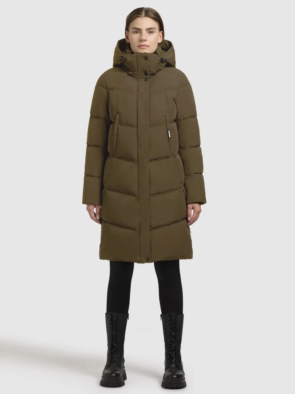 khujo-graya-damen-kurzmantel-khaki-wattiert-regular-fit image 1