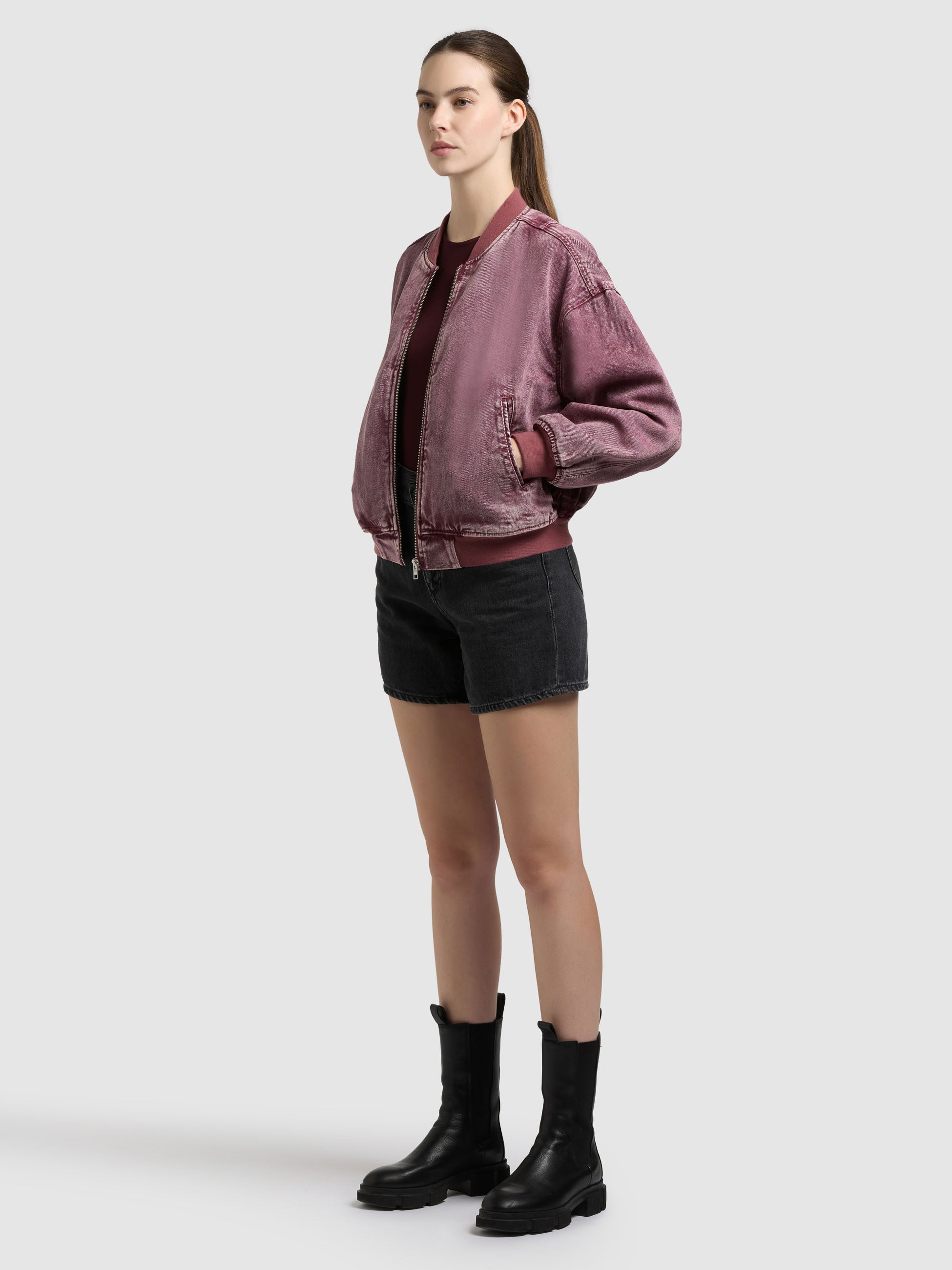 khujo-jeansjacke-clara-fuchsia-damen-blouson-bomberjacke image 2