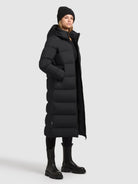 khujo-mantel-larea3-black-steppmantel-wadenlang-warm-wattiert image 6