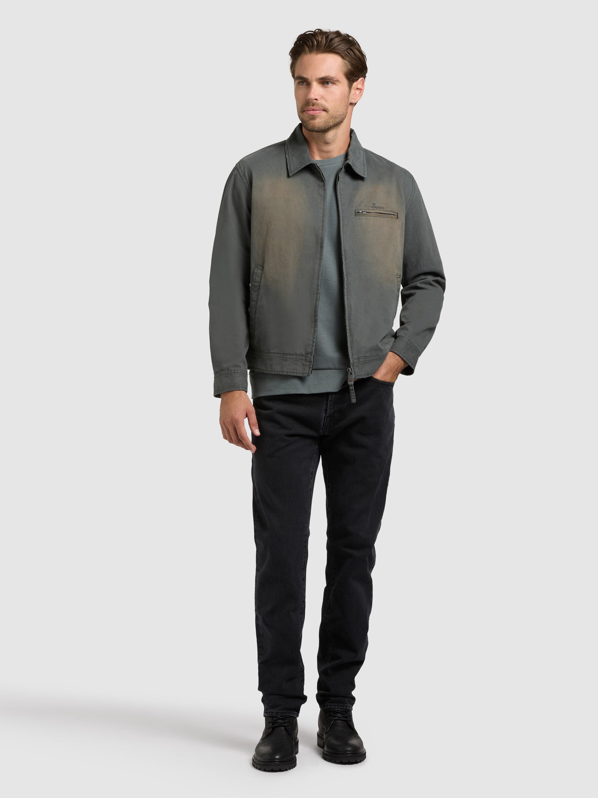 khujo-jacke-janno-dark-sea-green-blouson-sommerjacke-used-look image 6