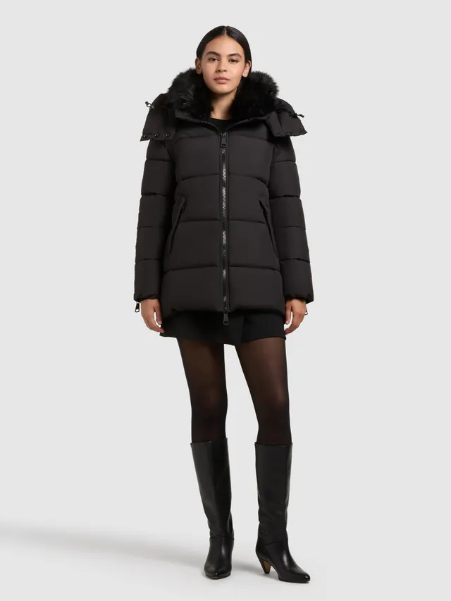 khujo-jacke-rory-black-gef-tterte-damen-winterjacke-mit-abnehmbarer-kapuze image 1