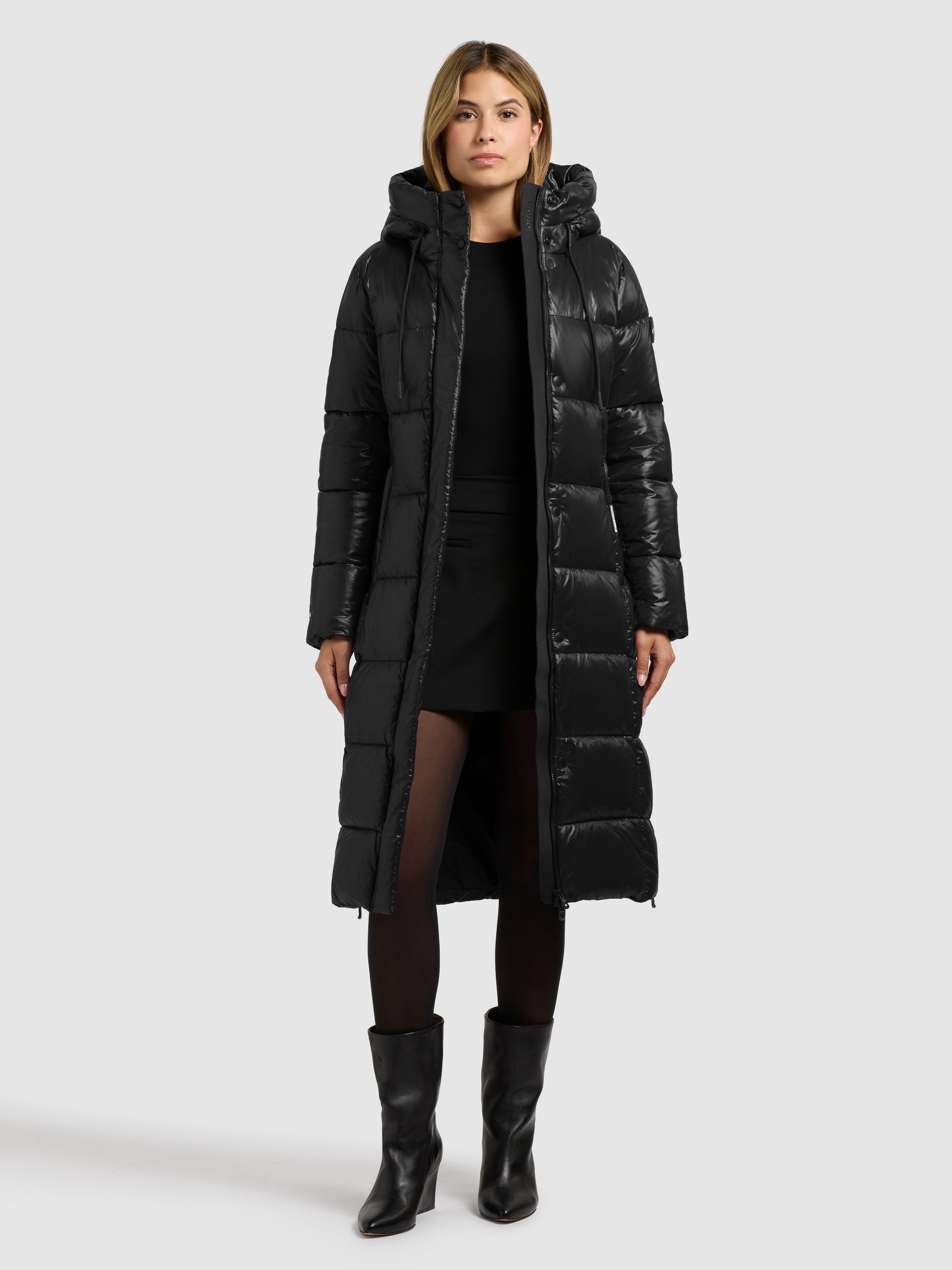 khujo-mantel-willa-black-knielanger-damen-steppmantel-mit-kapuze image 6