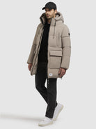 khujo-mantel-welm-matt-gray-beige image 2