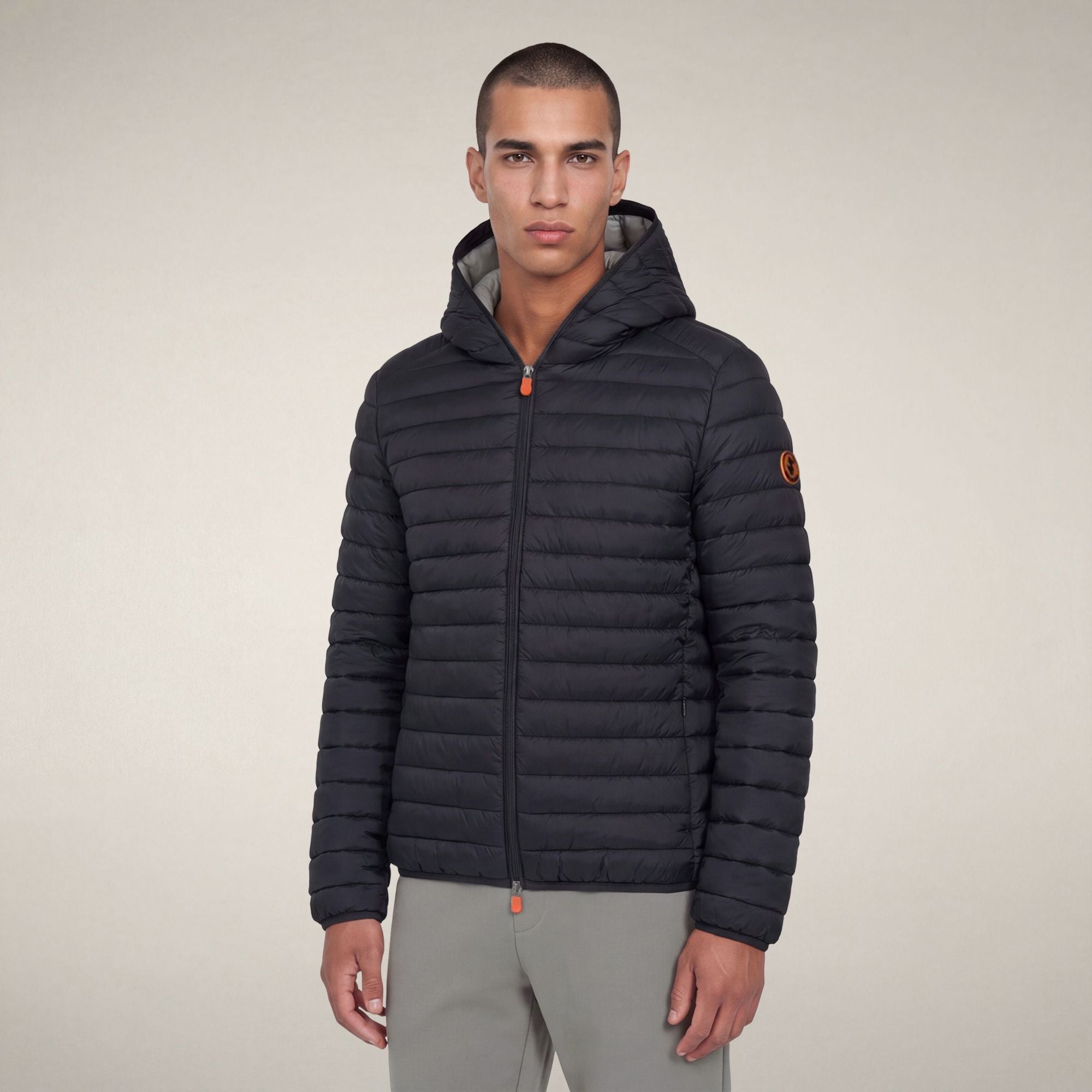 save-the-duck-donald-herren-pufferjacke-grau-schwarz-mit-kapuze image 5