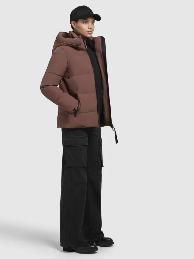 khujo-jacke-fanc2-rotbraun-wasserabweisende-steppjacke-damen-mit-kapuze image 1