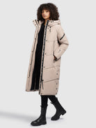 khujo-coat-sonje5-damen-steppmantel-light-beige-wadenlang image 2