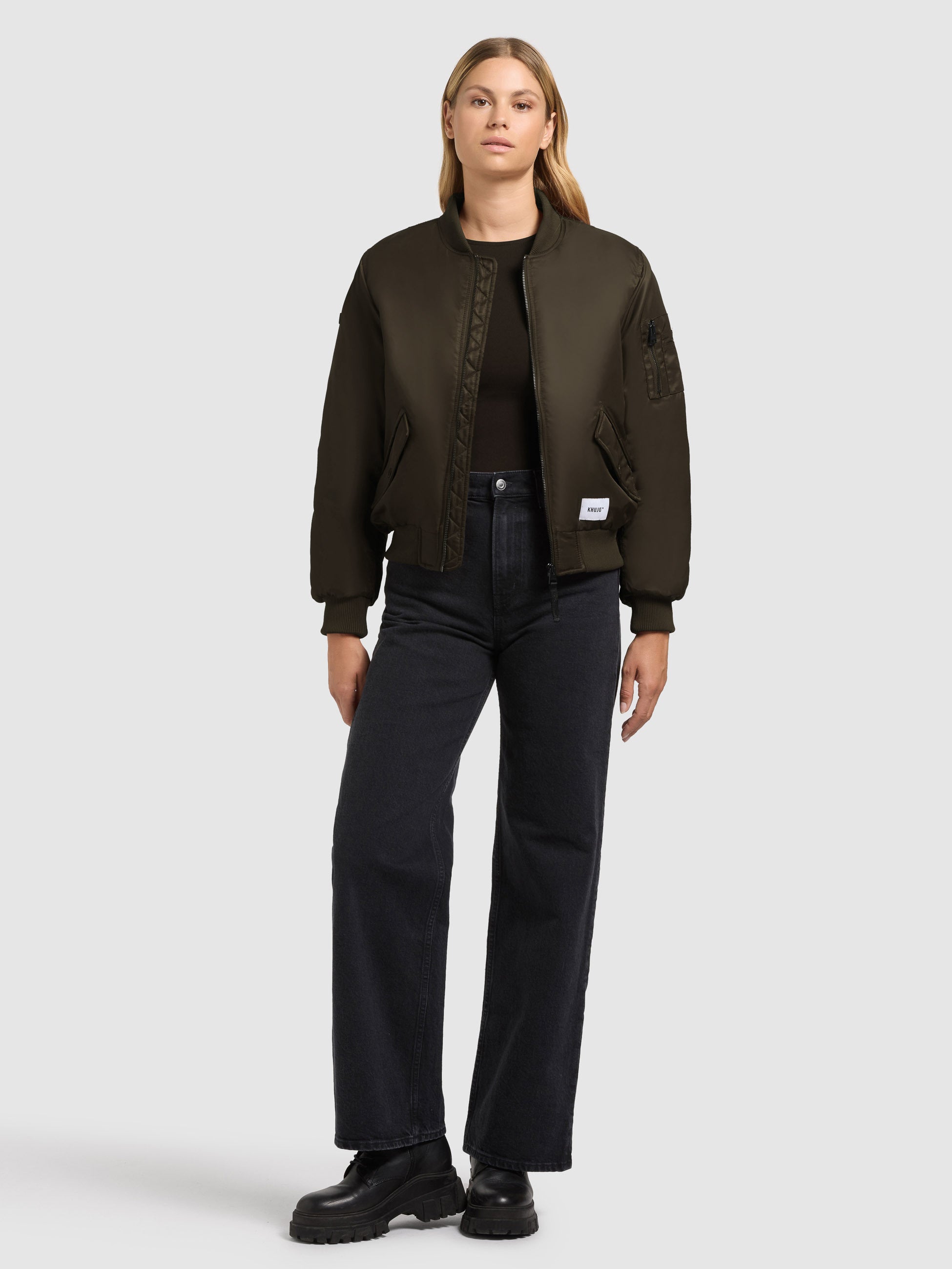khujo-kasia-bomberjacke-damen-blouson-forest-green image 6