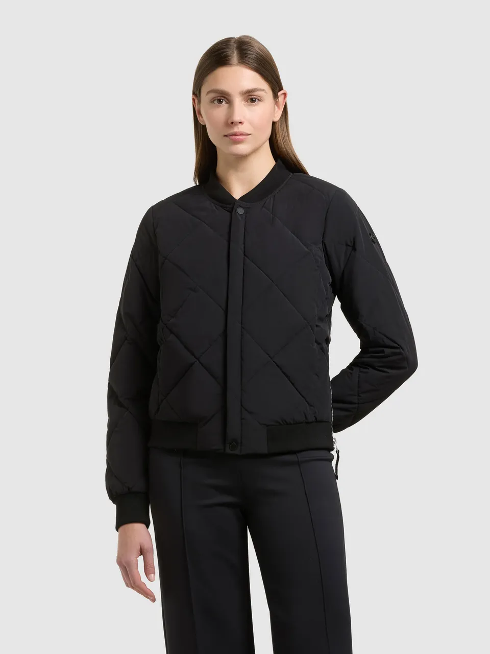 khujo-jacke-ange2-black-damen-bomberjacke-stepp-kurz image 1