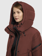 khujo-coat-sonje6-dark-red-wadenlanger-steppmantel-relaxed-fit-mit-kapuze image 7