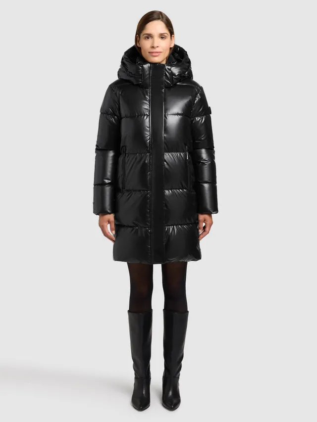 khujo-haya2-shiny-damen-steppmantel-black-loose-fit image 1