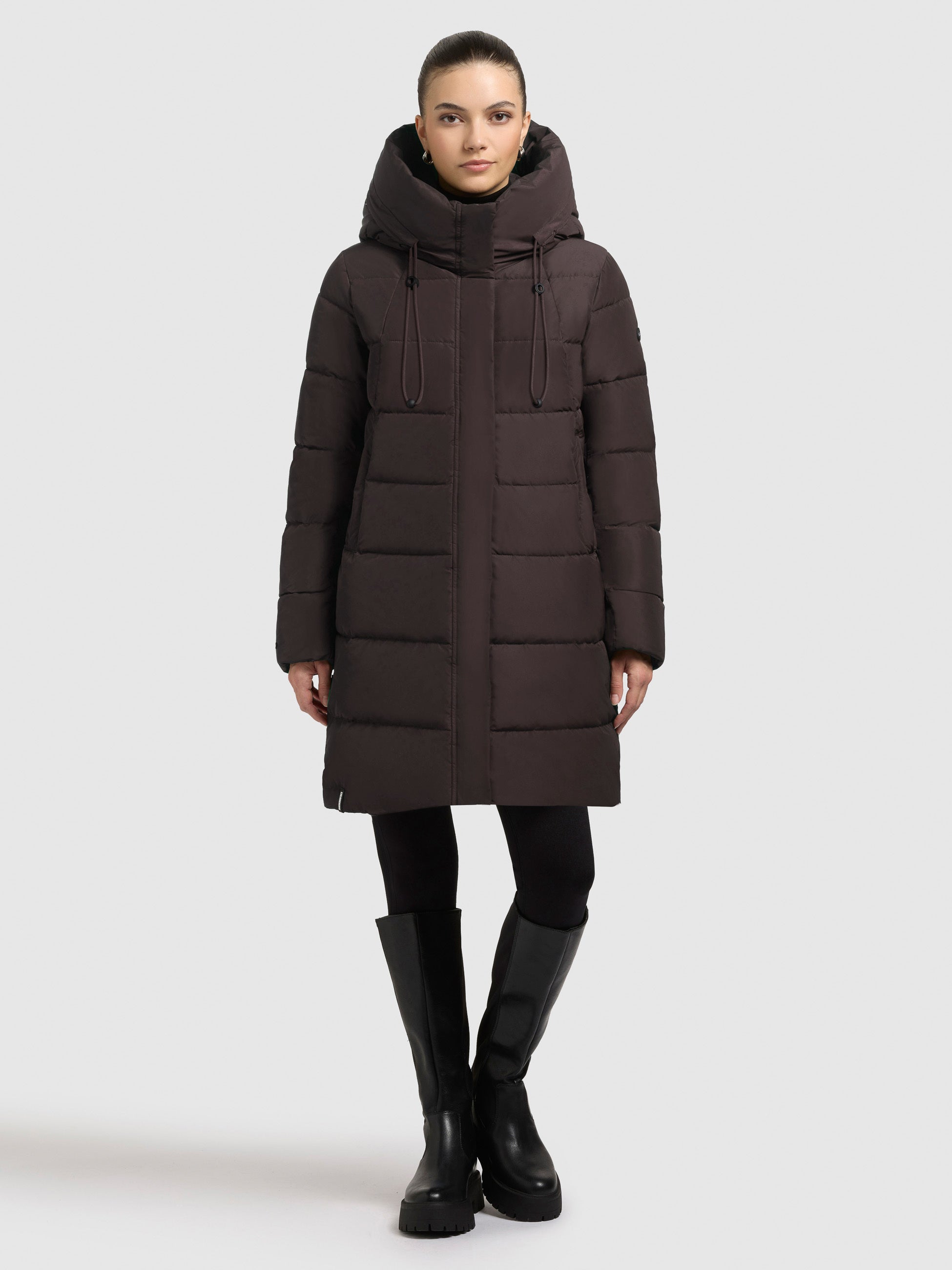 khujo-mantel-heather-moody-plum-kurzer-steppmantel-damen-mit-kapuze image 2