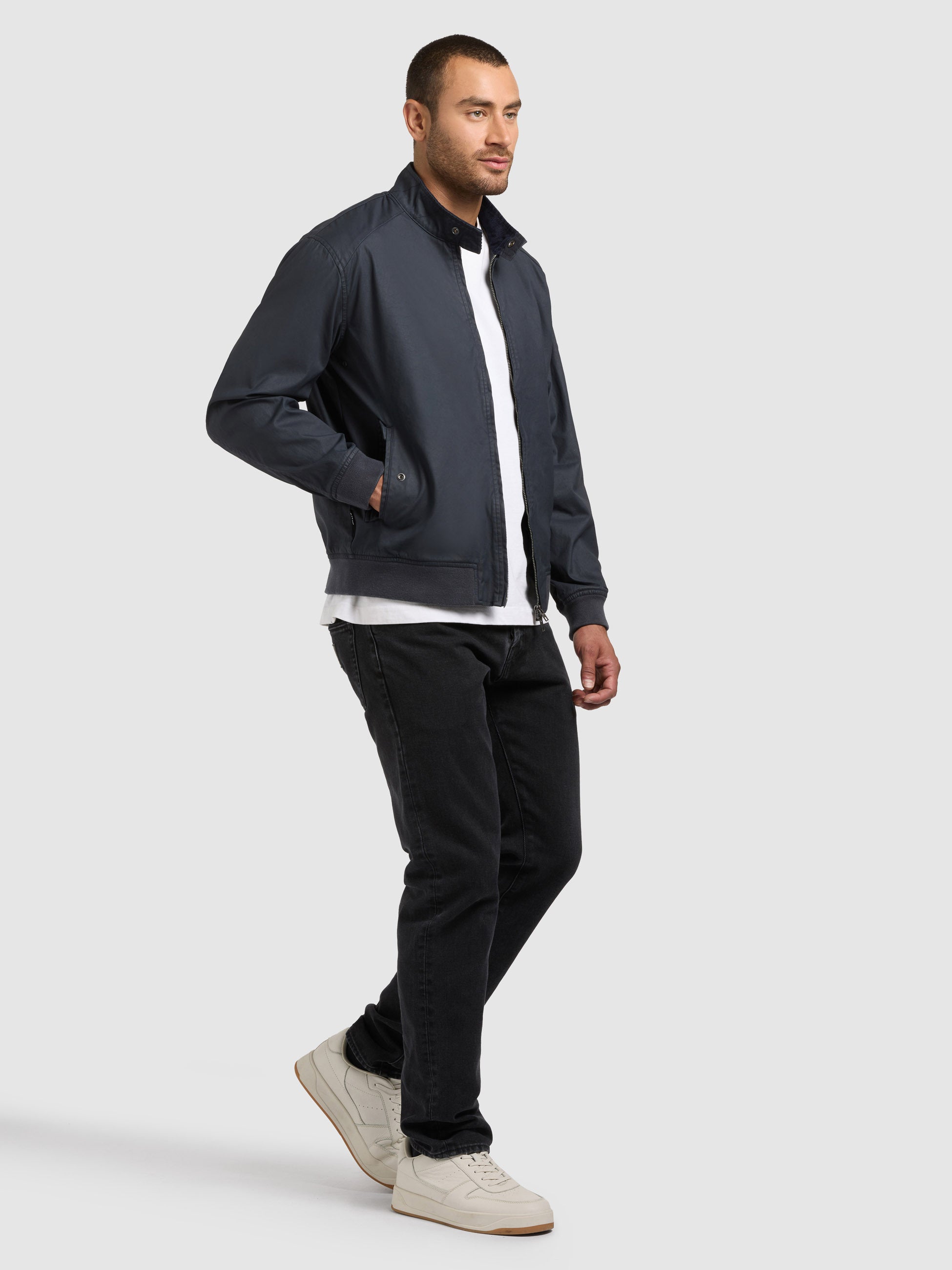 khujo-blousonjacke-nabo-oxford-blue-gewachste-baumwolljacke-mit-cordkragen image 6