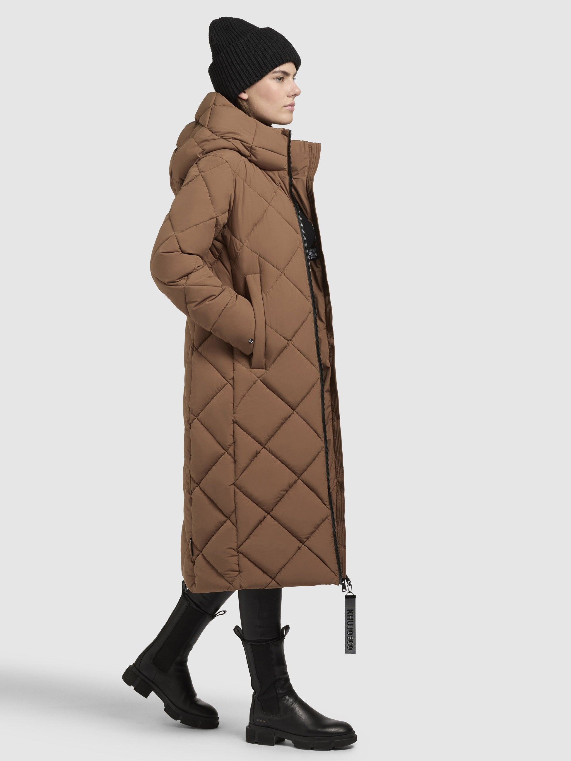 khujo-mantel-elow-hellbraun-knielanger-steppmantel-regular-fit image 6