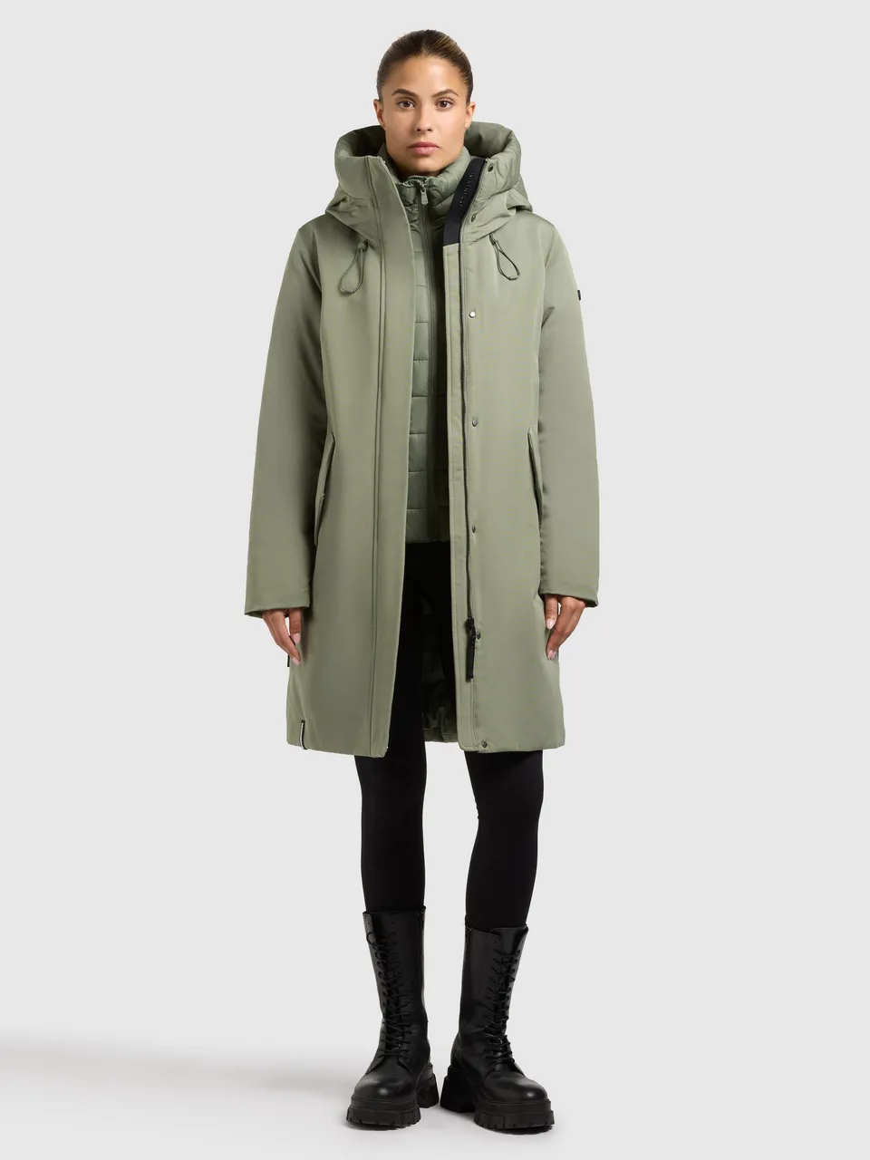 khujo-mantel-wedelia-with-inner-jacket-muted-green image 1