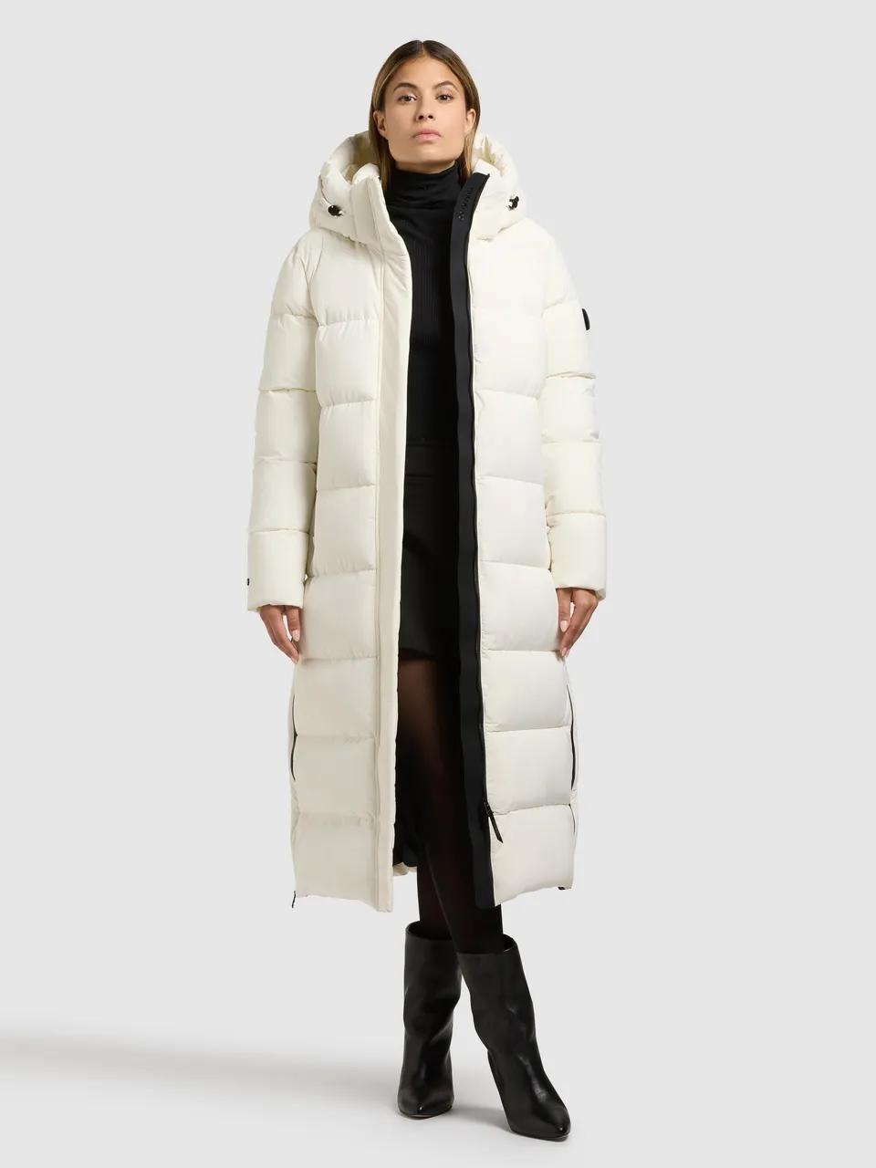 khujo-mantel-dote2-luna-white-wadenlanger-damen-steppmantel-regular-fit image 1