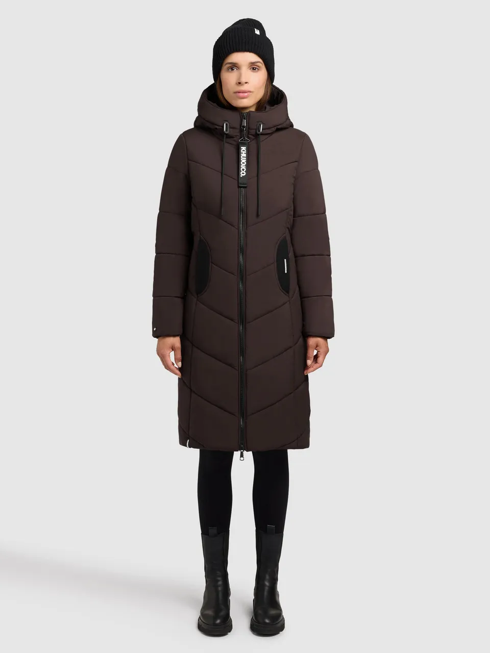 khujo-coat-aribay-light-moody-plum-damen-steppmantel-mit-strick image 1