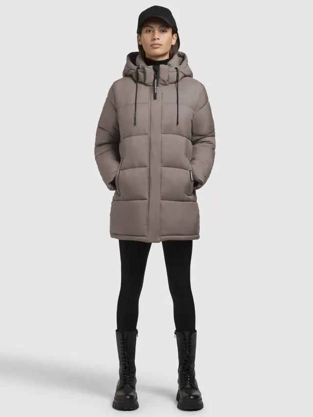 khujo-jacke-word3-matt-taupe-dunkel-warme-winter-steppjacke-damen image 1