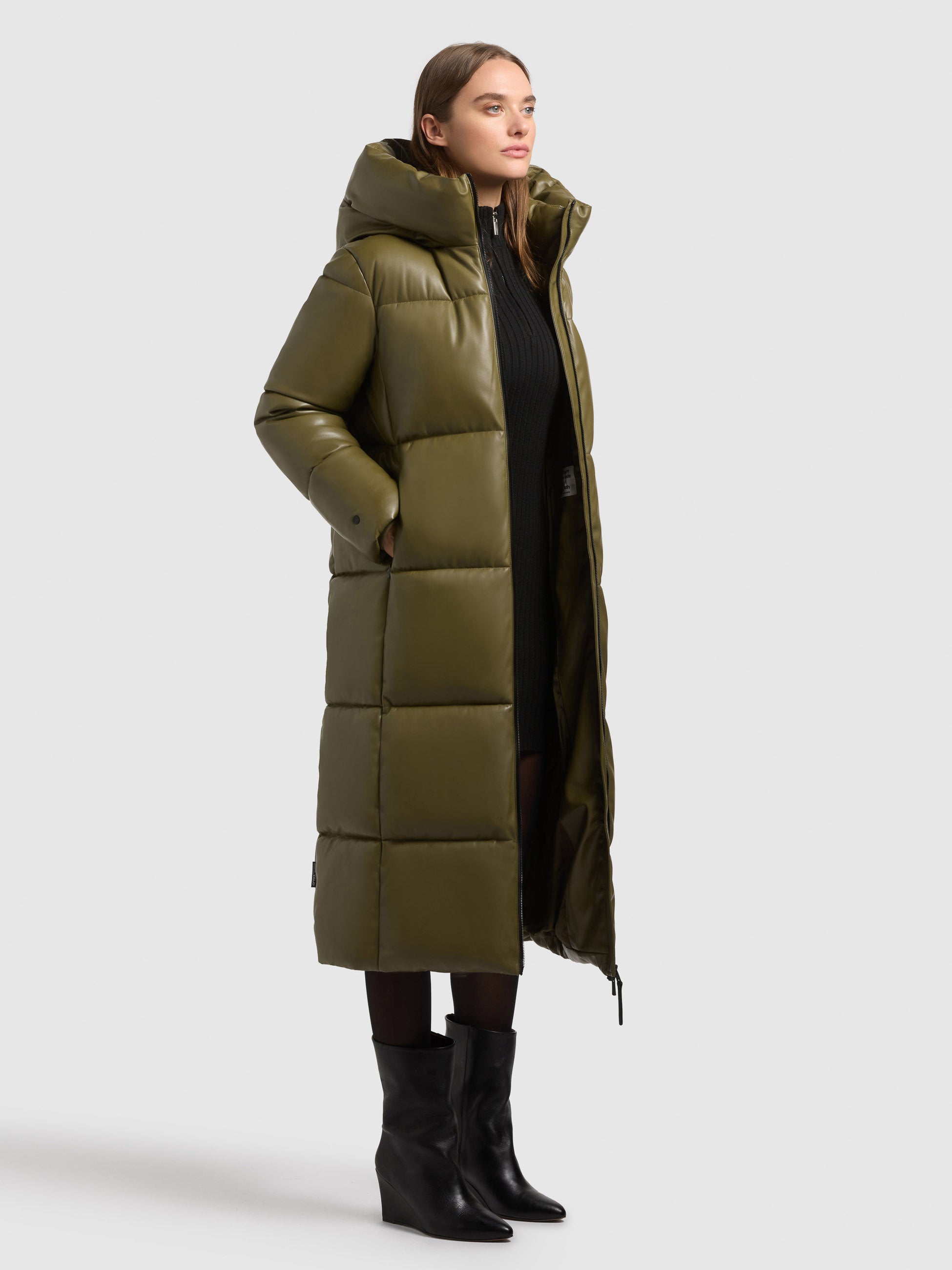 khujo-mantel-destiny-olive-wadenlanger-damen-wintermantel-in-lederoptik image 6