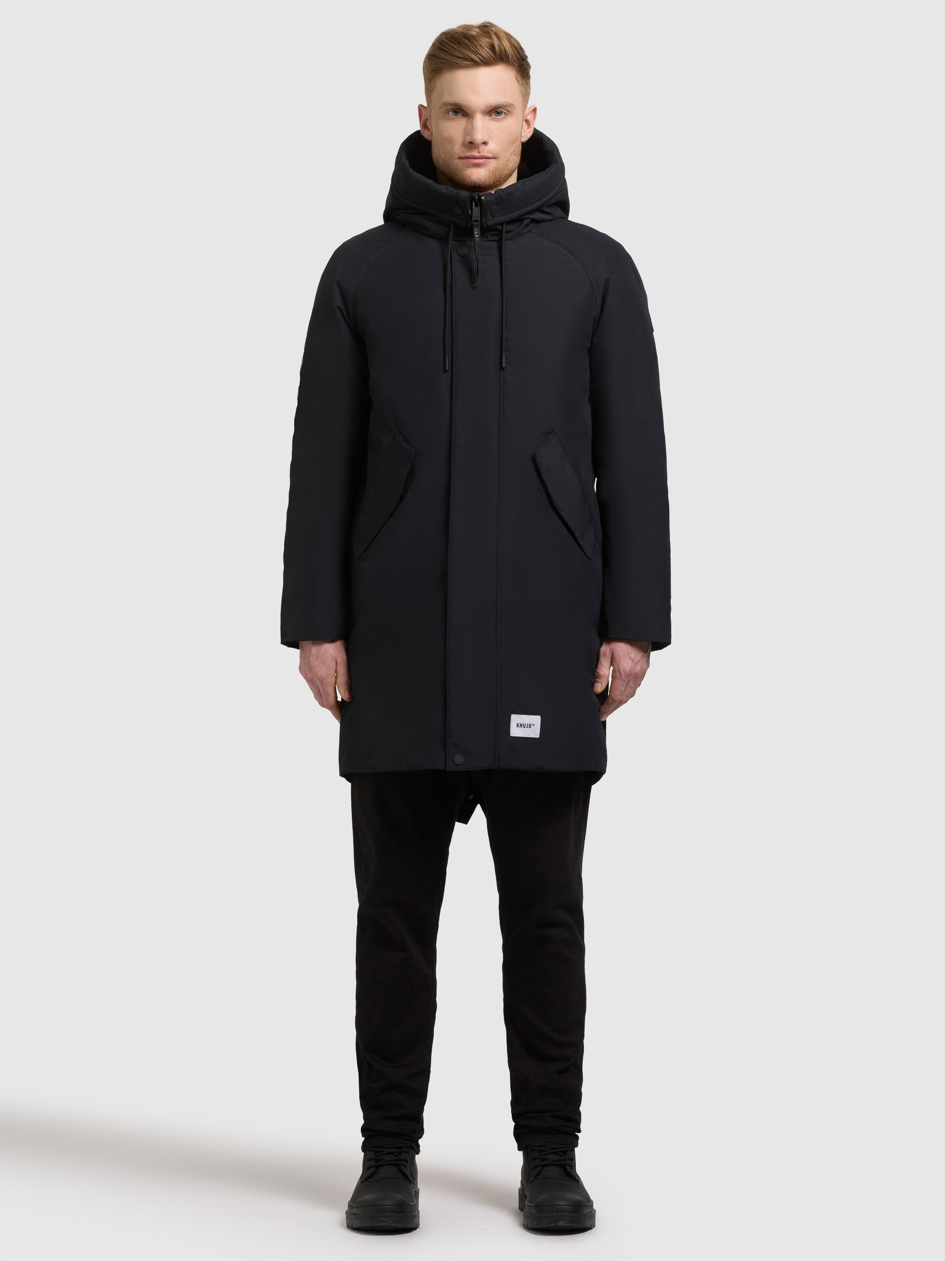 khujo-mantel-anth2-port-blue-kurzmantel-parka-mit-kapuze image 2