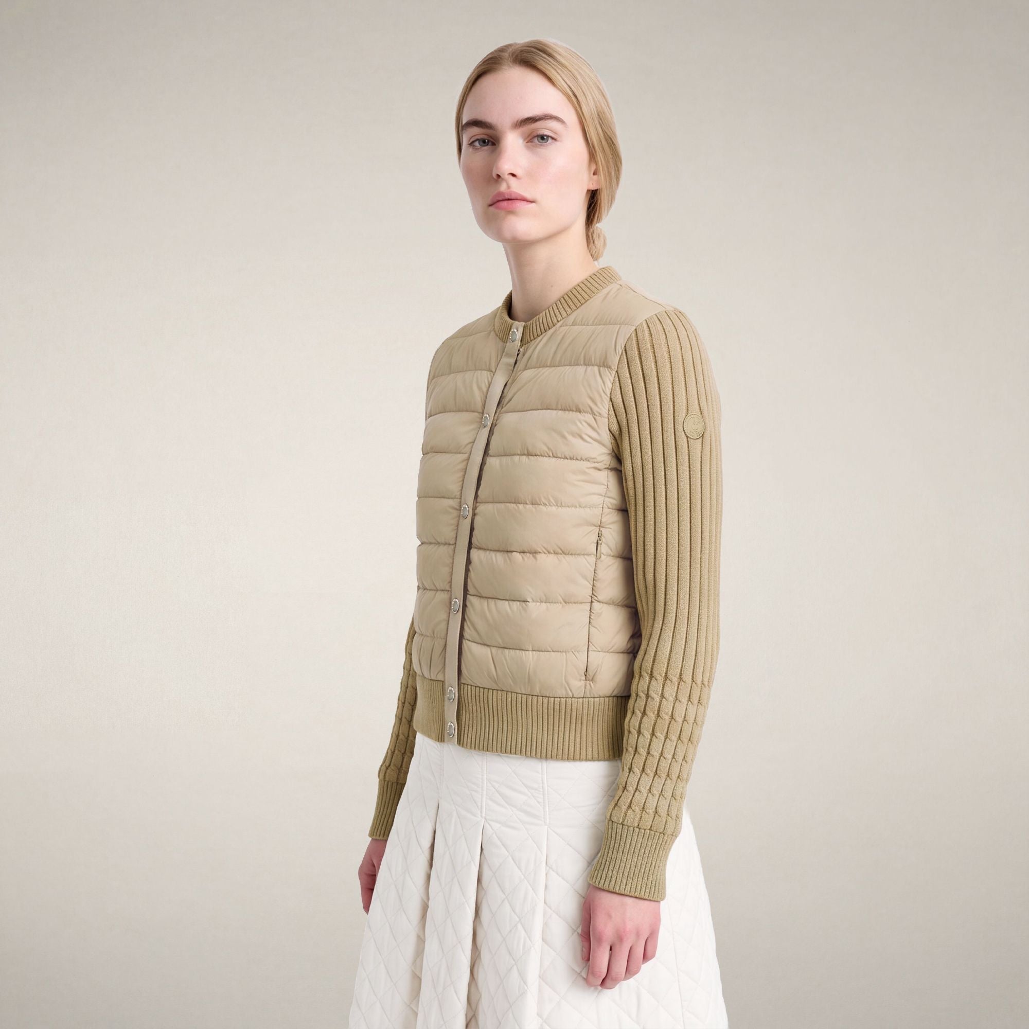 save-the-duck-zelinda-damen-hybrid-steppjacke-beige-pietra image 5