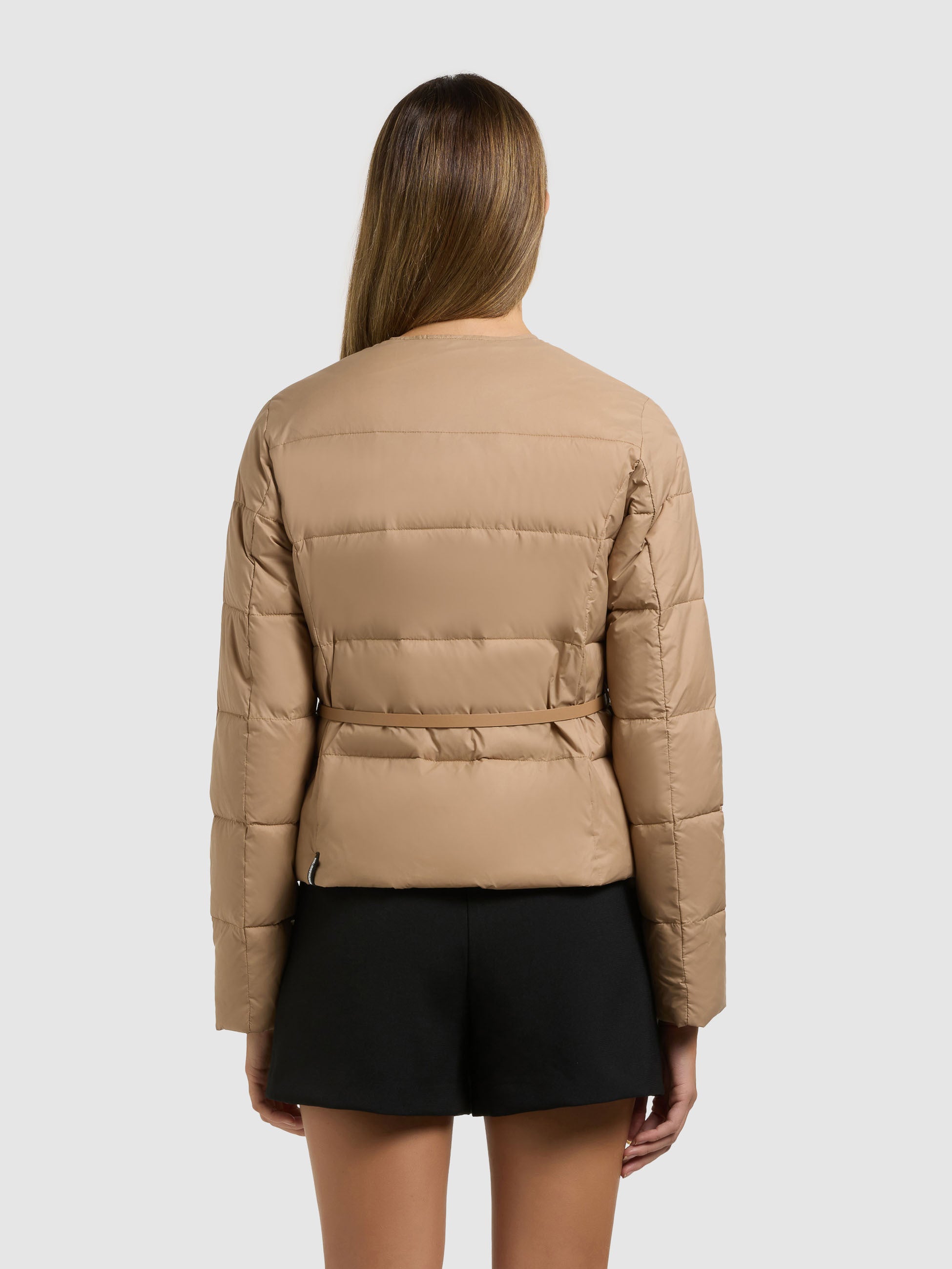 khujo-jacke-cinnia-dark-camel-kragenlose-steppjacke-mit-g-rtel image 3