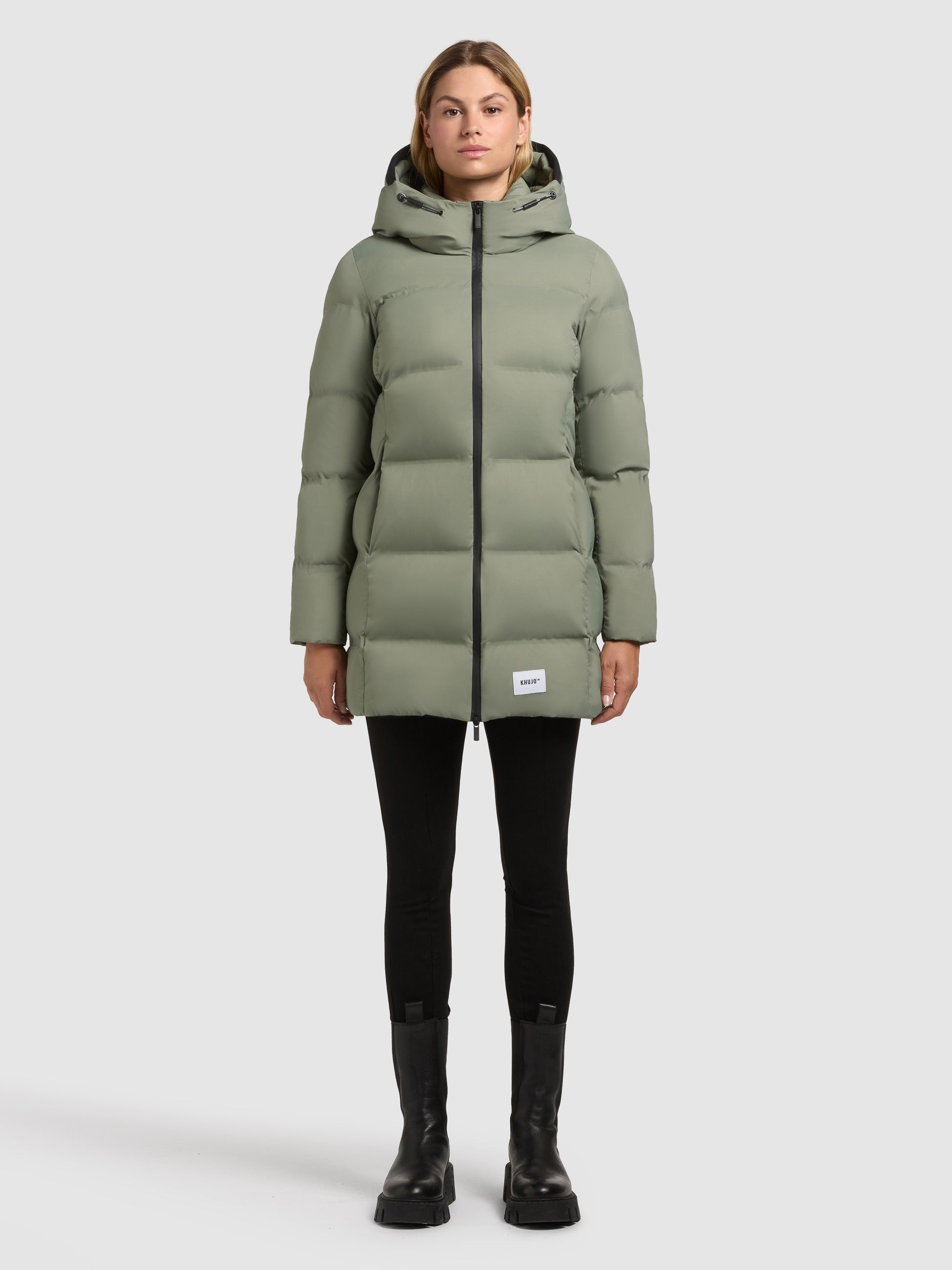 khujo-tanare3-damen-jacke-muted-green-wattierte-winter-steppjacke image 2