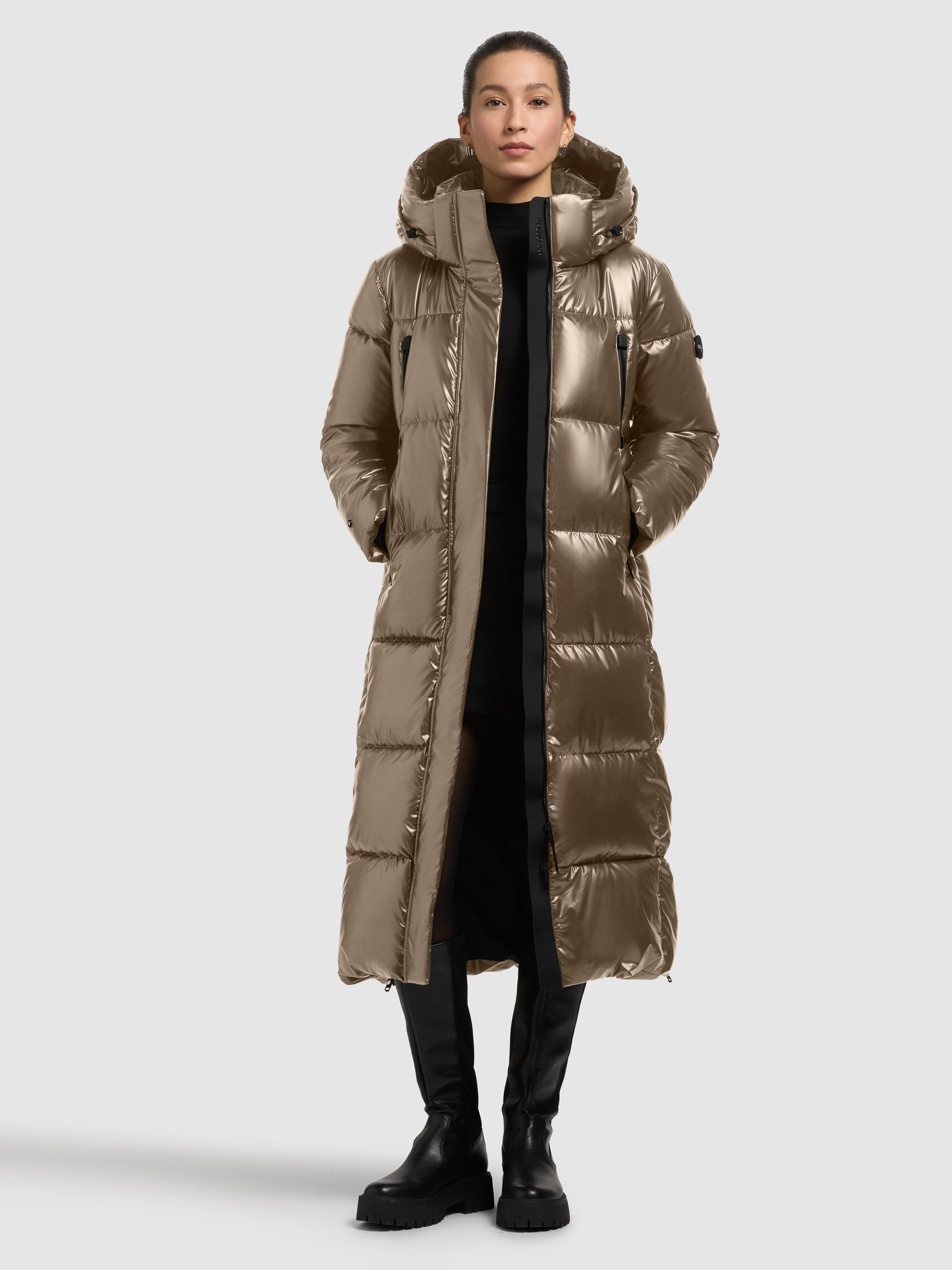 khujo-coat-rubina-shiny-kane-brown-wasserabweisender-glanz-steppmantel image 1