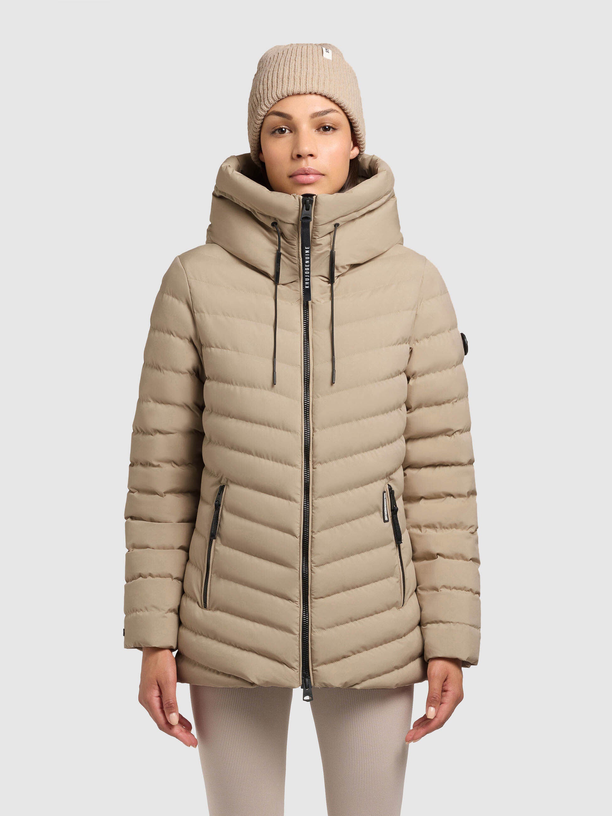 khujo-pace-damen-steppjacke-beige-h-ftlang-mit-kapuze image 4