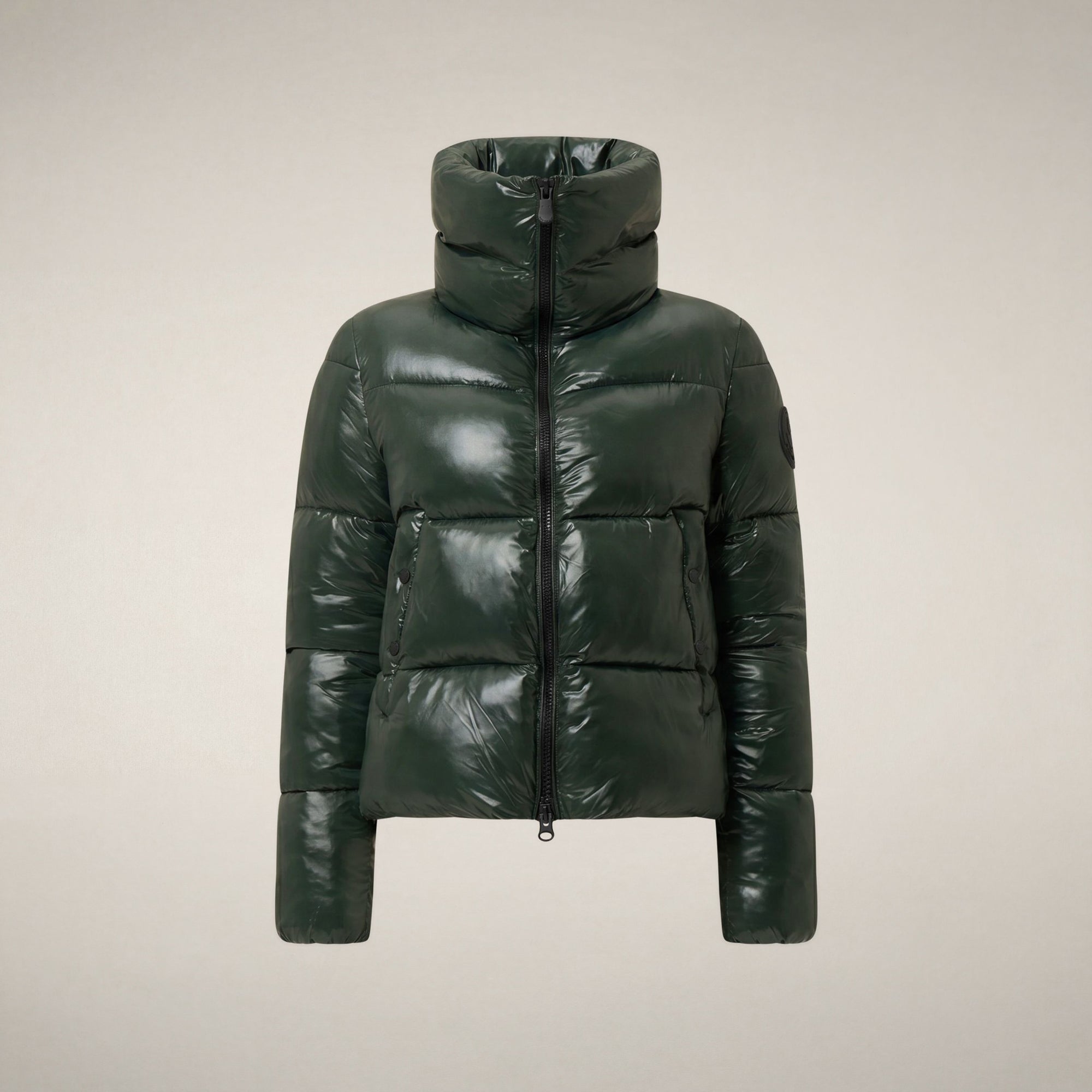 save-the-duck-isla-steppjacke-damen-nori-gr-n-laqu-mit-hohem-kragen image 3