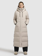 khujo-shimanta4-steppmantel-damen-light-beige-wadenlang image 2