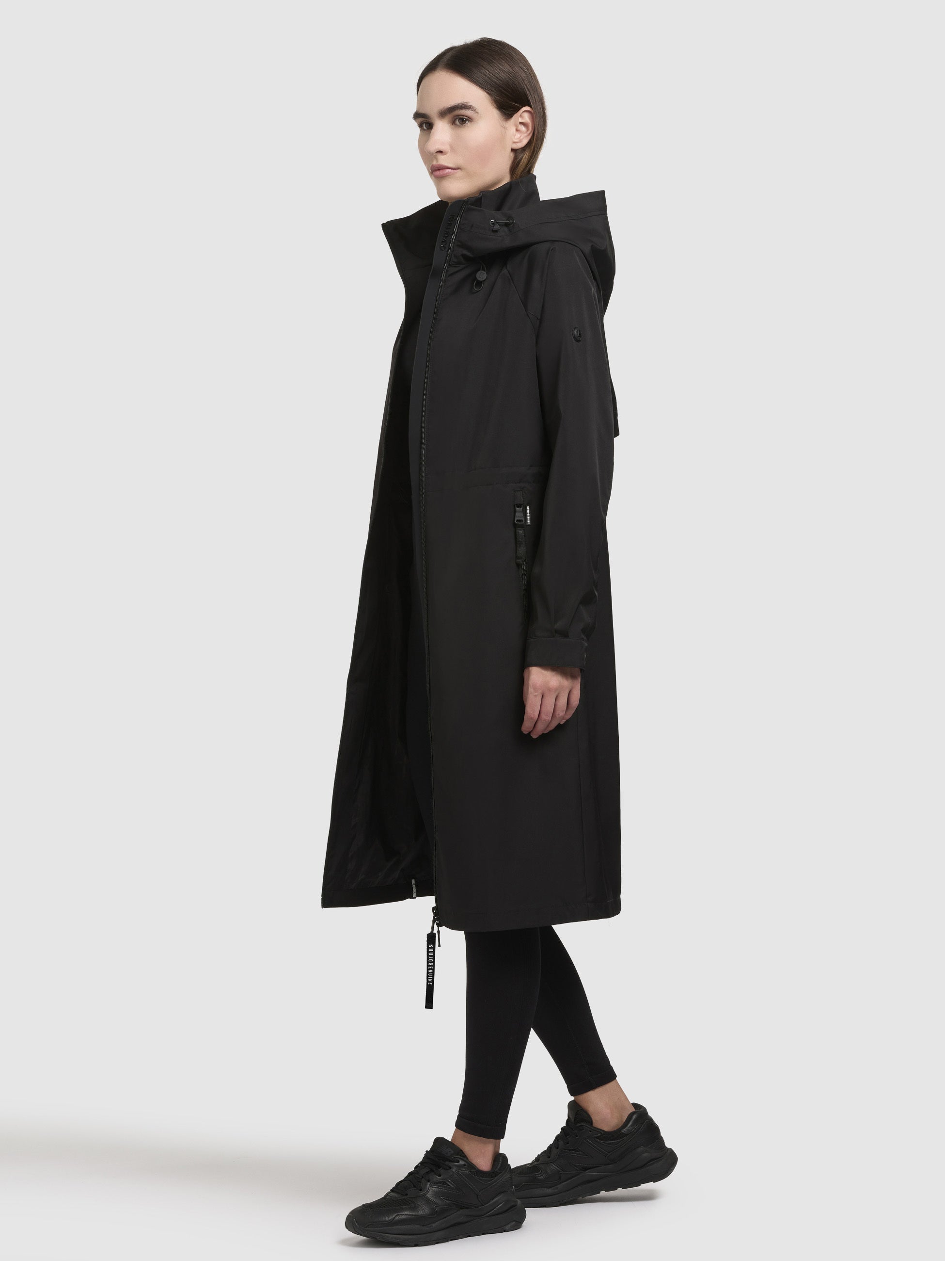 khujo-mantel-pinax-schwarz-damen-sommerparka-knielang-regular-fit image 2