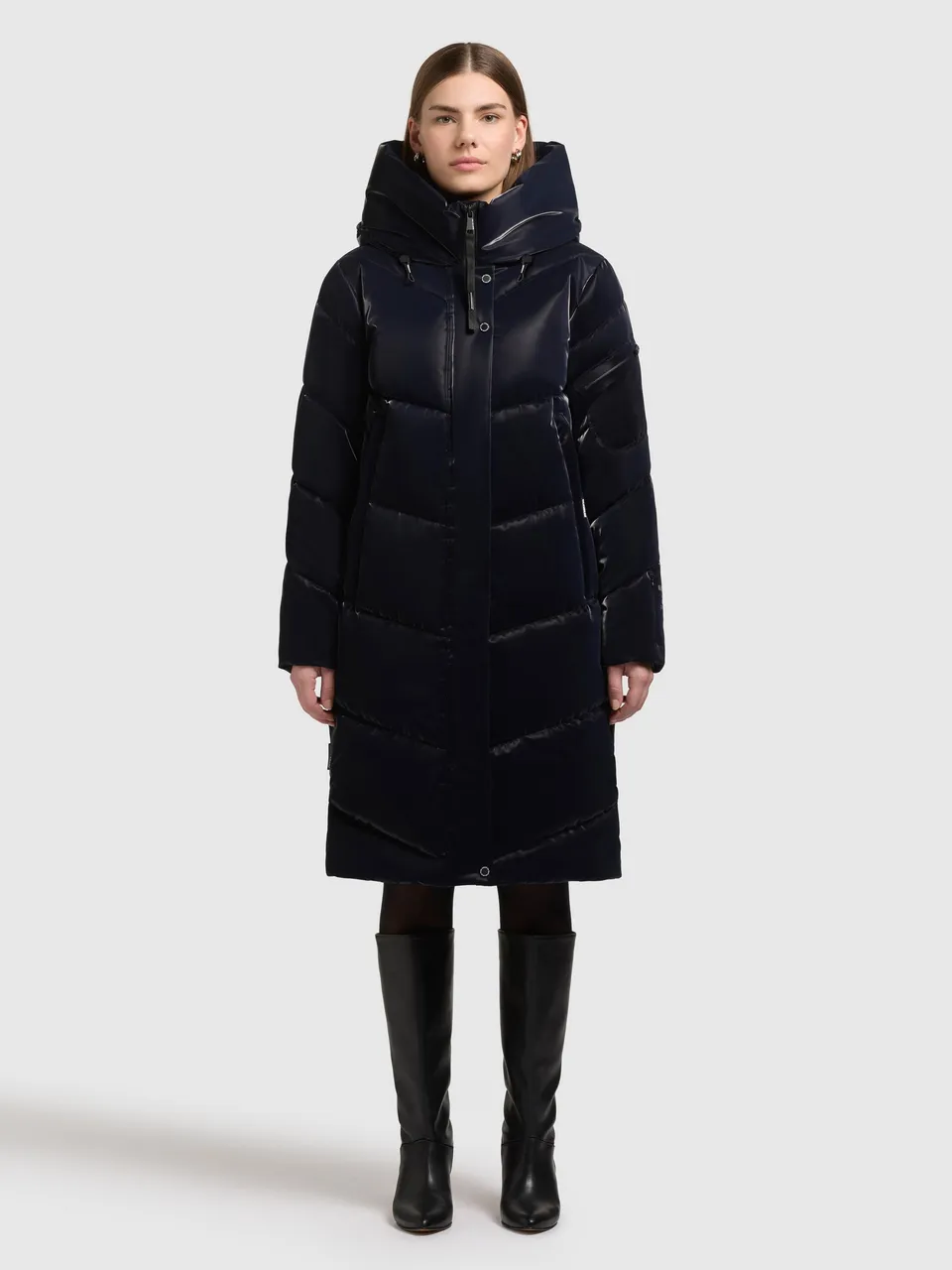 khujo-mantel-jange2-shiny-midnight-blue-gl-nzender-steppmantel-loose-fit-damen image 1